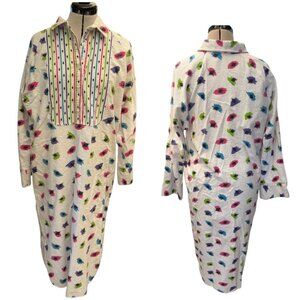 Vintage Rare BG Street Intimate Flannel Long Night Shirt Gown Size Large